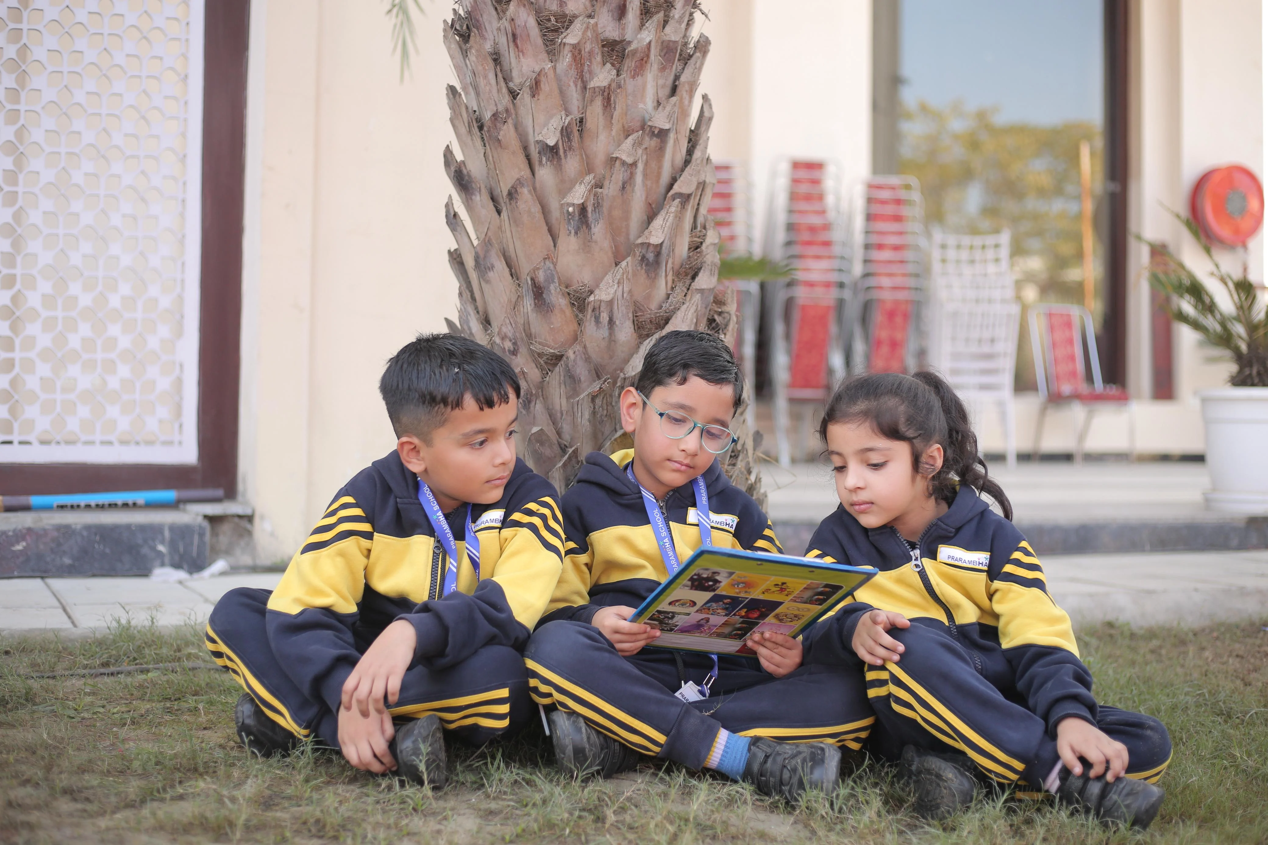 Children learning Sanskrit