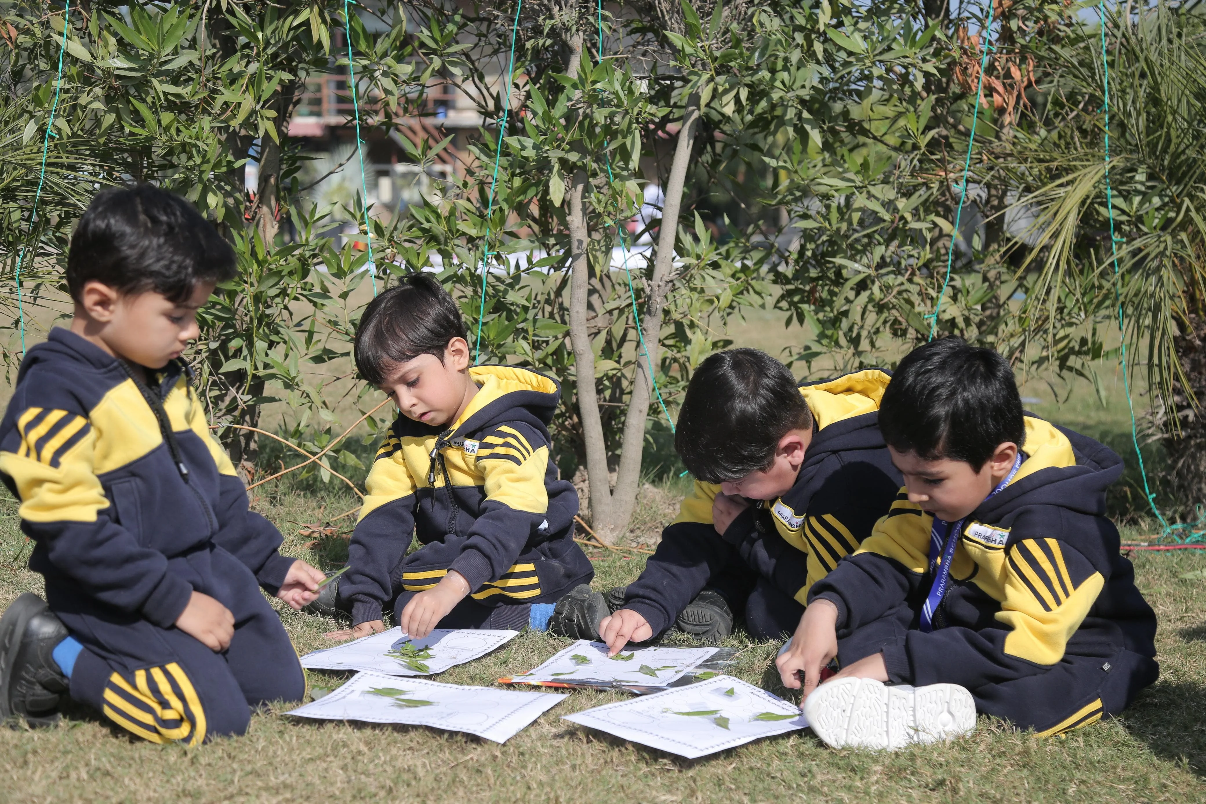 Students engaged in learning activities at Prarambha School